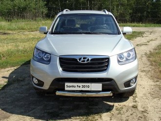 Защита передняя нижняя (овальная) 75х42 мм Hyundai (хендай) Santa Fe (санта фе) (2010-) ― PEARPLUS.ru