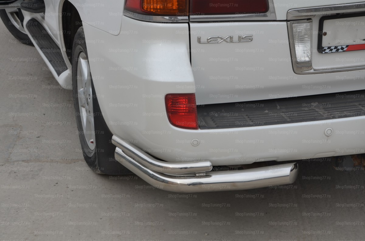 Защита заднего бампера угловая Lexus (лексус) LX 570 2007-2012